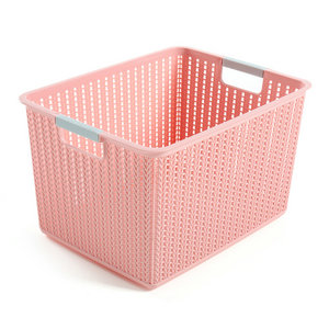 Cheap practical rattan storage box with handle plastic rattan box