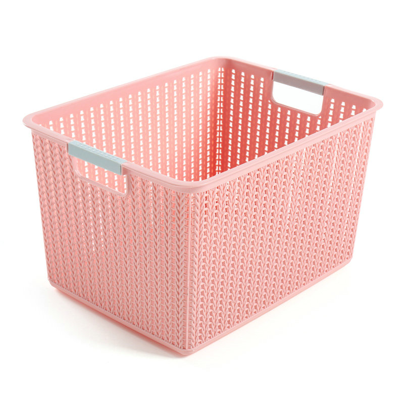 Cheap practical rattan storage box with handle plastic rattan box