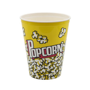 Take Out Custom Logo Printed Plastic Popcorn Bucket with Handle